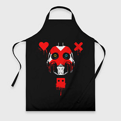 Фартук кулинарный Love death and robots белый робот c крестом на лиц, цвет: 3D-принт
