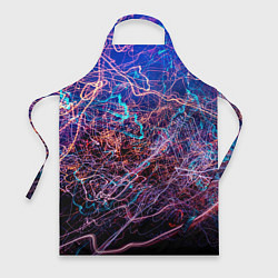 Фартук кулинарный Неоновые сети - Синий, цвет: 3D-принт