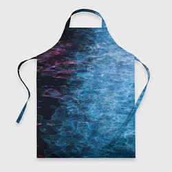 Фартук кулинарный Неоновые волны на воде - Синий, цвет: 3D-принт