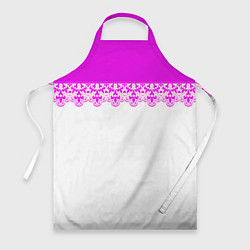 Фартук кулинарный White and pink lace pattern, цвет: 3D-принт