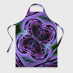 Фартук кулинарный Неоновые узоры и фигуры - Фиолетовый, цвет: 3D-принт