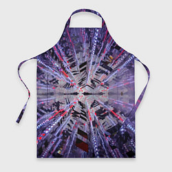 Фартук кулинарный Неоновый абстрактный коридор - Фиолетовый, цвет: 3D-принт