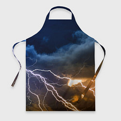 Фартук кулинарный Разряд молнии в грозовом небе, цвет: 3D-принт