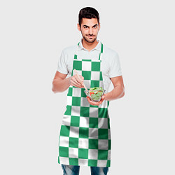 Фартук кулинарный ФК Ахмат на фоне бело зеленой формы в квадрат, цвет: 3D-принт — фото 2