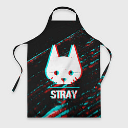 Фартук кулинарный Stray в стиле glitch и баги графики на темном фоне, цвет: 3D-принт