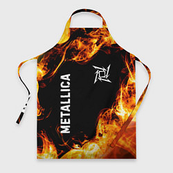 Фартук кулинарный Metallica и пылающий огонь, цвет: 3D-принт