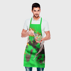 Фартук кулинарный Человек-бензопила : Неоновая резня, цвет: 3D-принт — фото 2