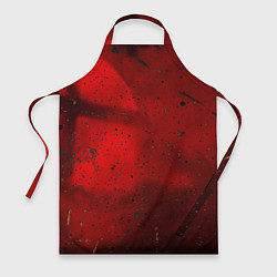 Фартук кулинарный Абстрактный красный дым и брызги тёмной краски, цвет: 3D-принт