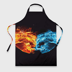 Фартук кулинарный Вода и огонь - два кулака Brofist, цвет: 3D-принт