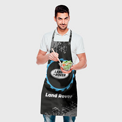 Фартук кулинарный Land Rover в стиле Top Gear со следами шин на фоне, цвет: 3D-принт — фото 2