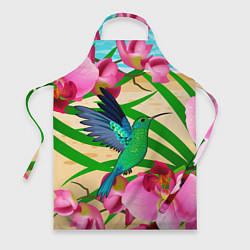 Фартук кулинарный Колибри и орхидеи, цвет: 3D-принт