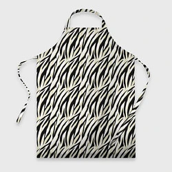 Фартук кулинарный Тигровый полосатый узор-черные, бежевые полосы на, цвет: 3D-принт