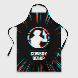 Фартук кулинарный Символ Cowboy Bebop в стиле glitch на темном фоне, цвет: 3D-принт