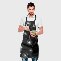 Фартук кулинарный Семена одуванчика на чёрном фоне, цвет: 3D-принт — фото 2