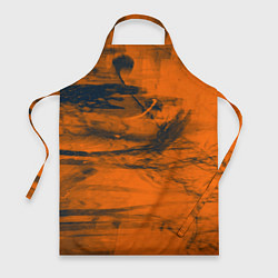 Фартук кулинарный Абстрактная оранжевая поверхность и чёрные тени, цвет: 3D-принт