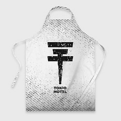 Фартук кулинарный Tokio Hotel с потертостями на светлом фоне, цвет: 3D-принт