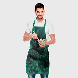 Фартук кулинарный Объёмные острые зелёные фигуры, цвет: 3D-принт — фото 2