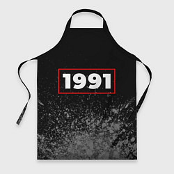 Фартук кулинарный 1991 - в красной рамке на темном, цвет: 3D-принт