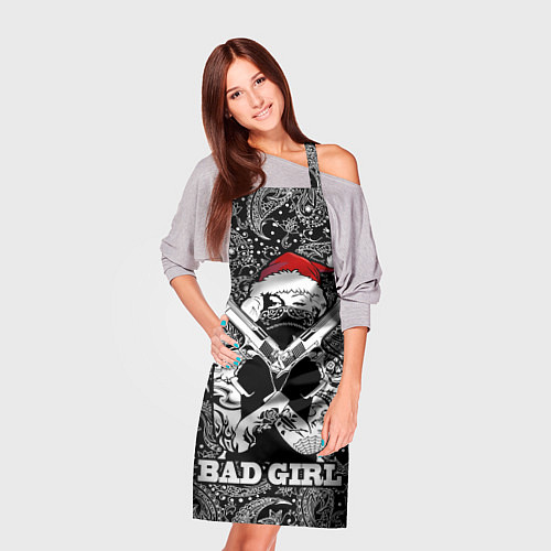 Фартук Bad girl with guns in a bandana / 3D-принт – фото 3