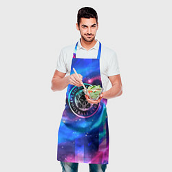 Фартук кулинарный Leicester City неоновый космос, цвет: 3D-принт — фото 2