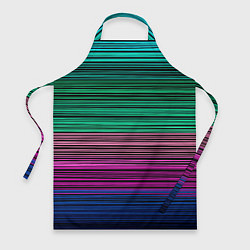 Фартук кулинарный Разноцветные неоновые шелковые нити, цвет: 3D-принт