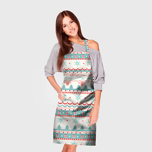 Фартук Новогодний свитер, но без оленей / 3D-принт – фото 3