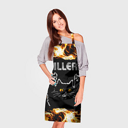 Фартук кулинарный The Killers рок кот и огонь, цвет: 3D-принт — фото 2