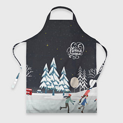 Фартук кулинарный Новогодняя ночь, цвет: 3D-принт