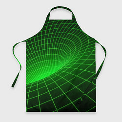 Фартук кулинарный Зелёная неоновая чёрная дыра, цвет: 3D-принт