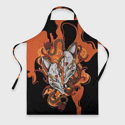 Фартук кулинарный Огненная маска кицунэ, цвет: 3D-принт
