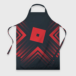 Фартук кулинарный Красный символ Roblox на темном фоне со стрелками, цвет: 3D-принт