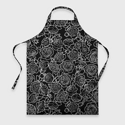 Фартук кулинарный Чайная роза: Черно белыи принт, цвет: 3D-принт