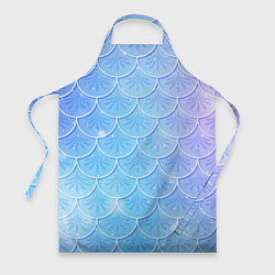 Фартук кулинарный Голубая чешуя русалки - паттерн, цвет: 3D-принт