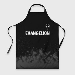 Фартук кулинарный Evangelion glitch на темном фоне: символ сверху, цвет: 3D-принт