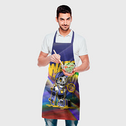 Фартук кулинарный Whats - скелет со скейтбордом - граффити, цвет: 3D-принт — фото 2