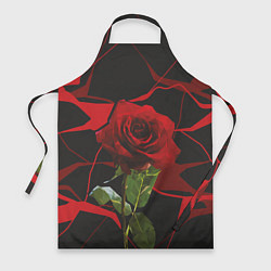 Фартук кулинарный Одинокая красная роза, цвет: 3D-принт