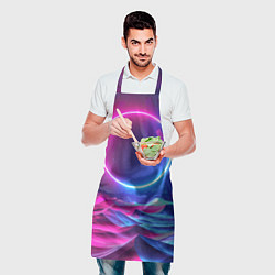 Фартук кулинарный Круг и разноцветные кристаллы - vaporwave, цвет: 3D-принт — фото 2