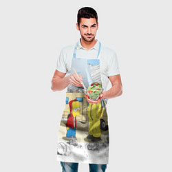 Фартук кулинарный Барт Симпсон и его папаша, цвет: 3D-принт — фото 2