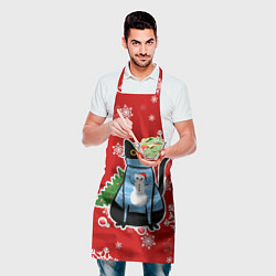 Фартук кулинарный Котик в свитере с ёлочкой, цвет: 3D-принт — фото 2