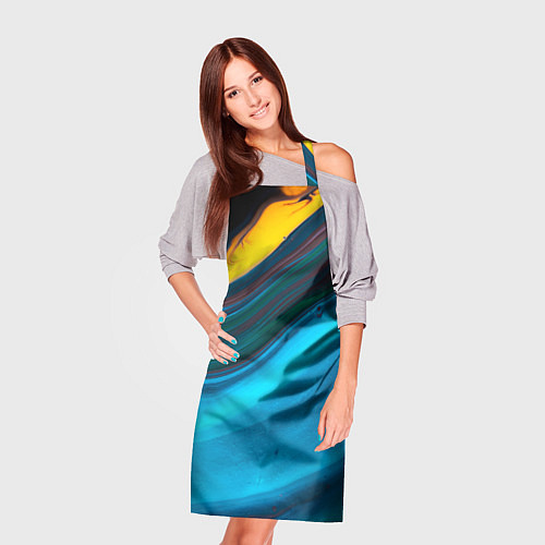 Фартук Светло-синий и переливающийся песок / 3D-принт – фото 3