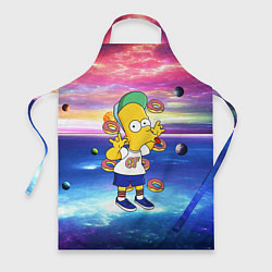 Фартук Барт Симпсон с пончиками в космическом пространств