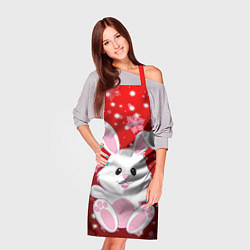 Фартук кулинарный Весёлый кролик в снежинках, цвет: 3D-принт — фото 2