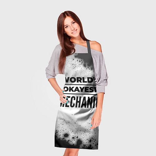Фартук Worlds okayest mechanic - white / 3D-принт – фото 3