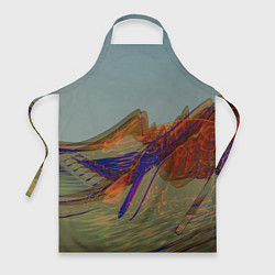Фартук кулинарный Волнообразные разноцветные музыкальные линии, цвет: 3D-принт
