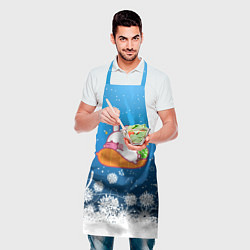 Фартук кулинарный Зайчонок с телефоном, цвет: 3D-принт — фото 2