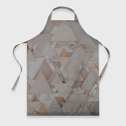 Фартук кулинарный Геометрическое множество серых и бежевых треугольн, цвет: 3D-принт