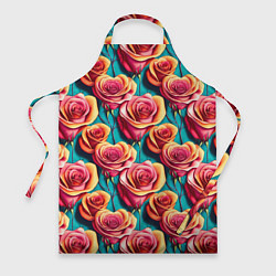 Фартук кулинарный Паттерн с розами, цвет: 3D-принт