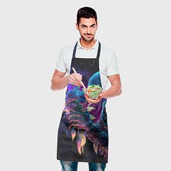 Фартук кулинарный Инопланетянин с неоновыми цветами, цвет: 3D-принт — фото 2