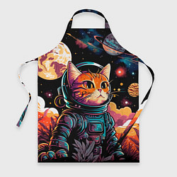 Фартук кулинарный Милый котик из космоса, цвет: 3D-принт