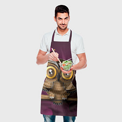 Фартук кулинарный Сова на фиолетовом фоне, цвет: 3D-принт — фото 2